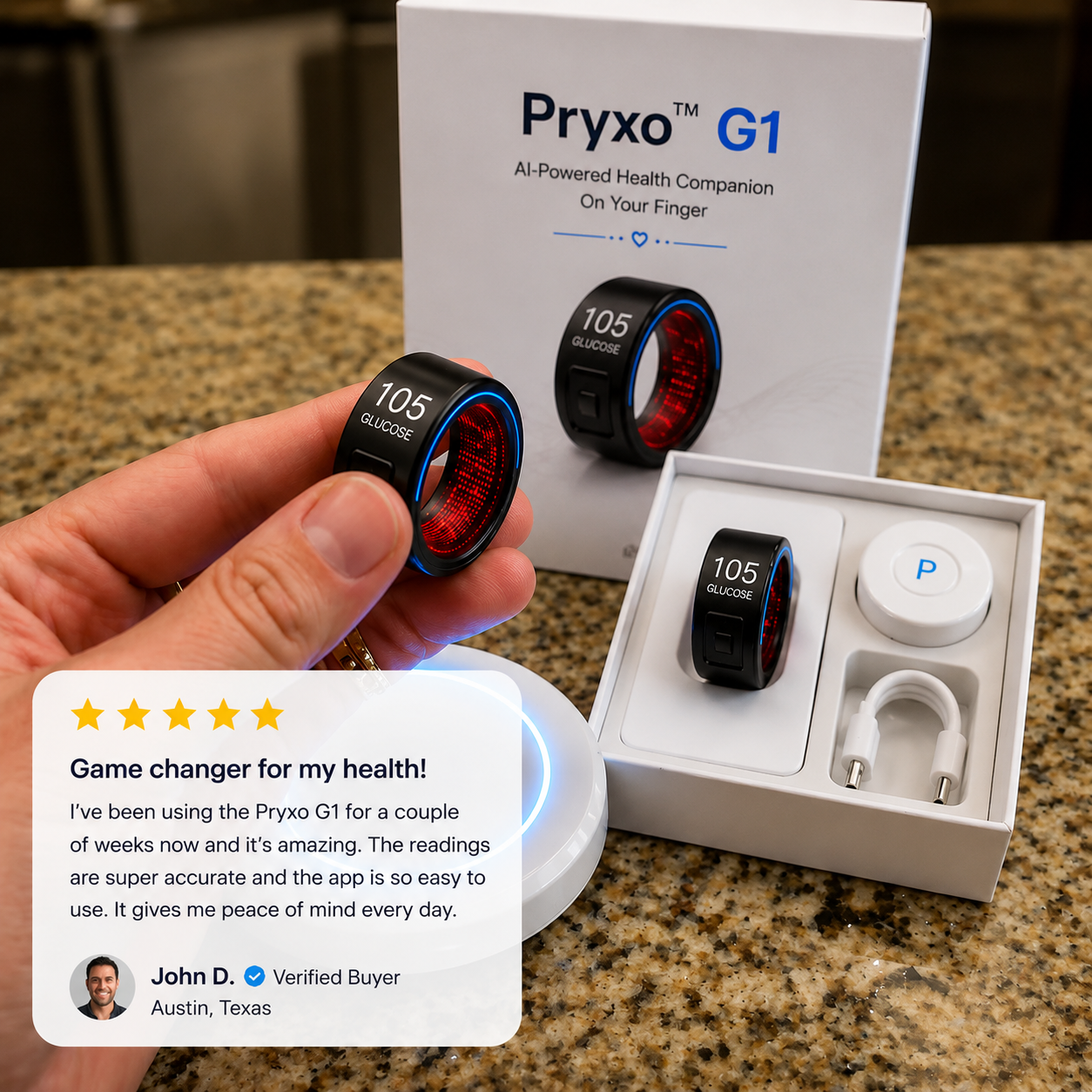 🔥The last two hours  and the number of places is limited🎉 75% OFF Launch Offer🏆Pryxo™ G1 Non-Invasive Smart Ring