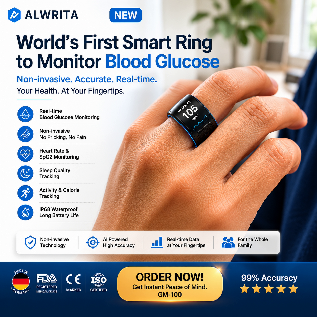 🔥The last two hours  and the number of places is limited🎉 75% OFF Launch Offer🏆Pryxo™ G1 Non-Invasive Smart Ring